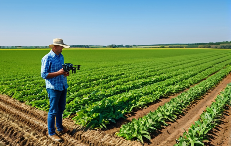 Drone in Agricultural Setting**

A fully clothed farmer using a drone in a sunny field, appropriate content, modern agriculture, high-tech equipment, safe for work, perfect anatomy, natural proportions, professional photography, family-friendly. The drone is monitoring crops, green fields, blue sky, modest clothing.

**